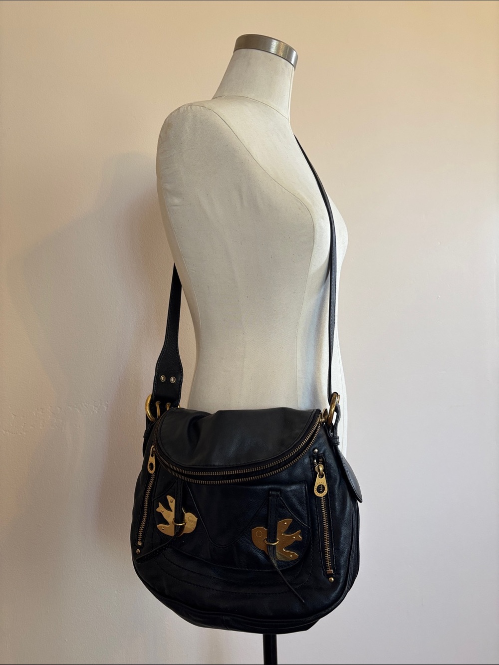 Marc Jacobs Natasha Bird Bag Petal To The Metal -  Black - Picture 11 of 11